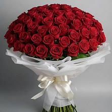 Букет 101 Красная роза Блэк Мэджик в Усть-Калманке