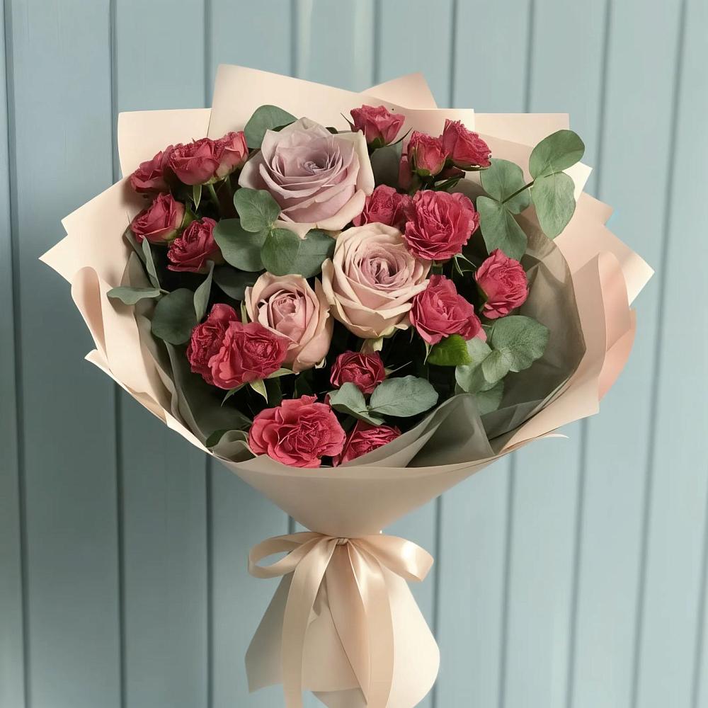 Букет цветов из: Гвоздики и Розы в Усть-Калманке