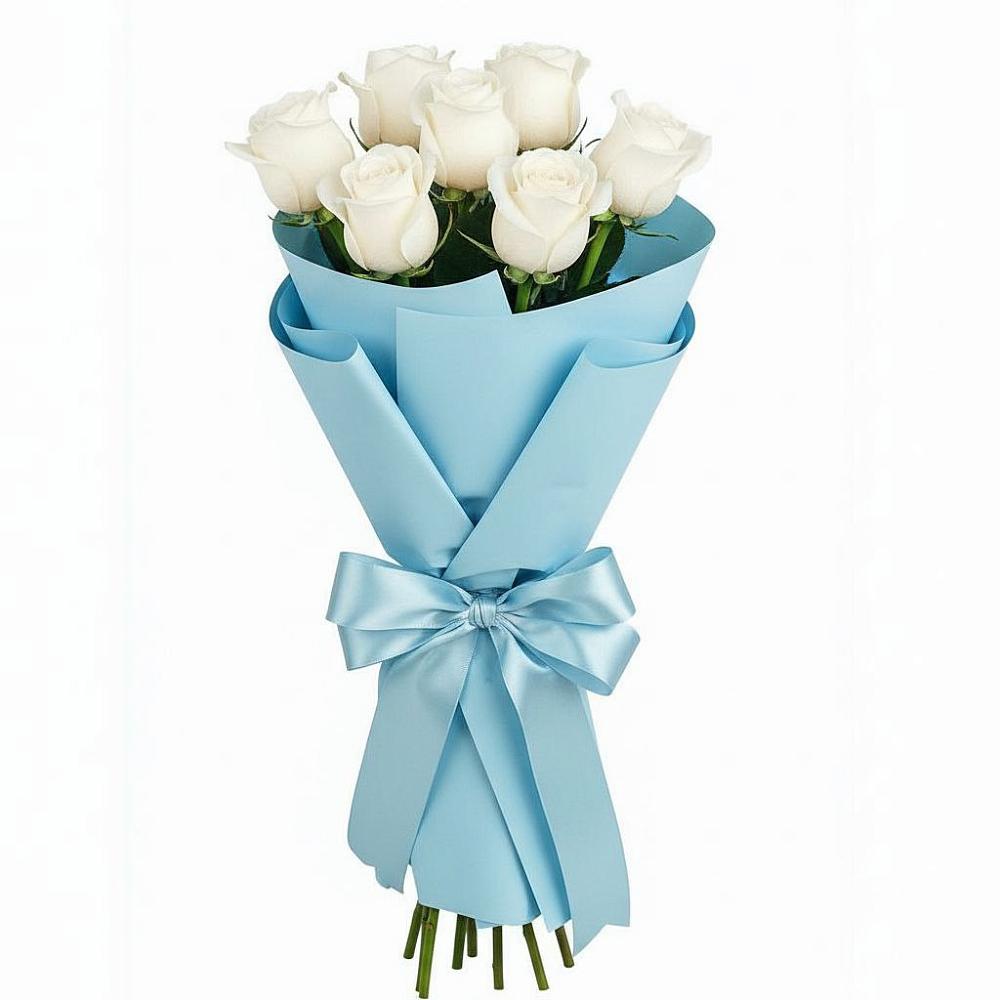 Букет 7 белых роз Проуд в Усть-Калманке