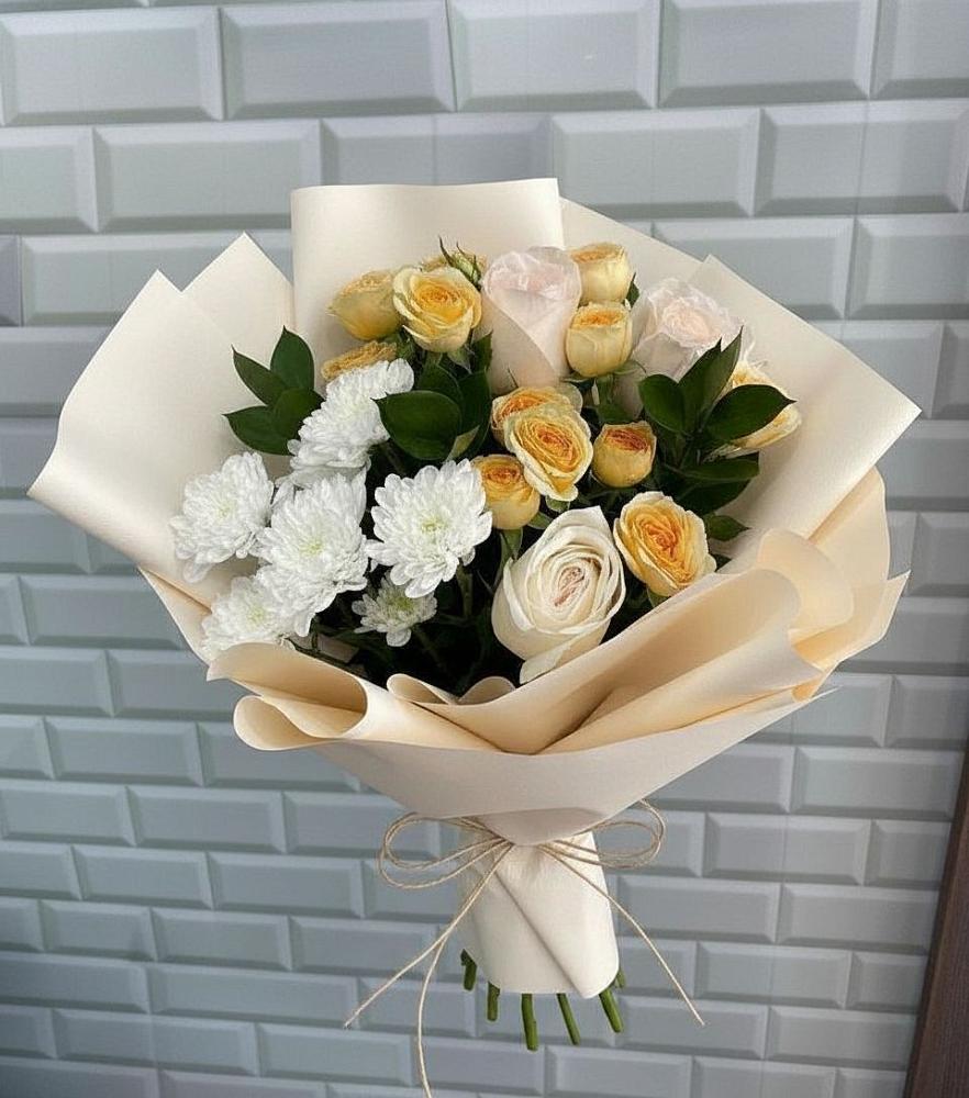 Букет цветов из: Розы и Хризантемы в Усть-Калманке