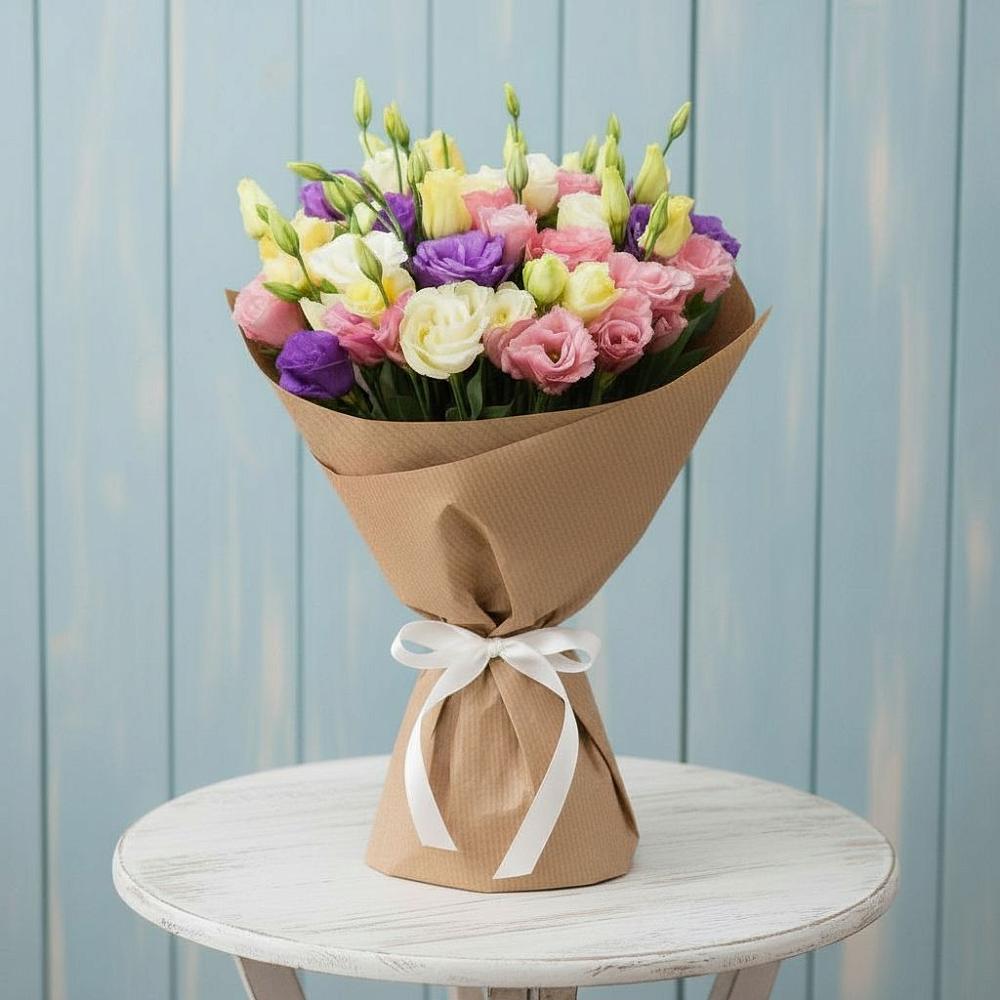 Букет цветов из: Лизиантусы в Усть-Калманке