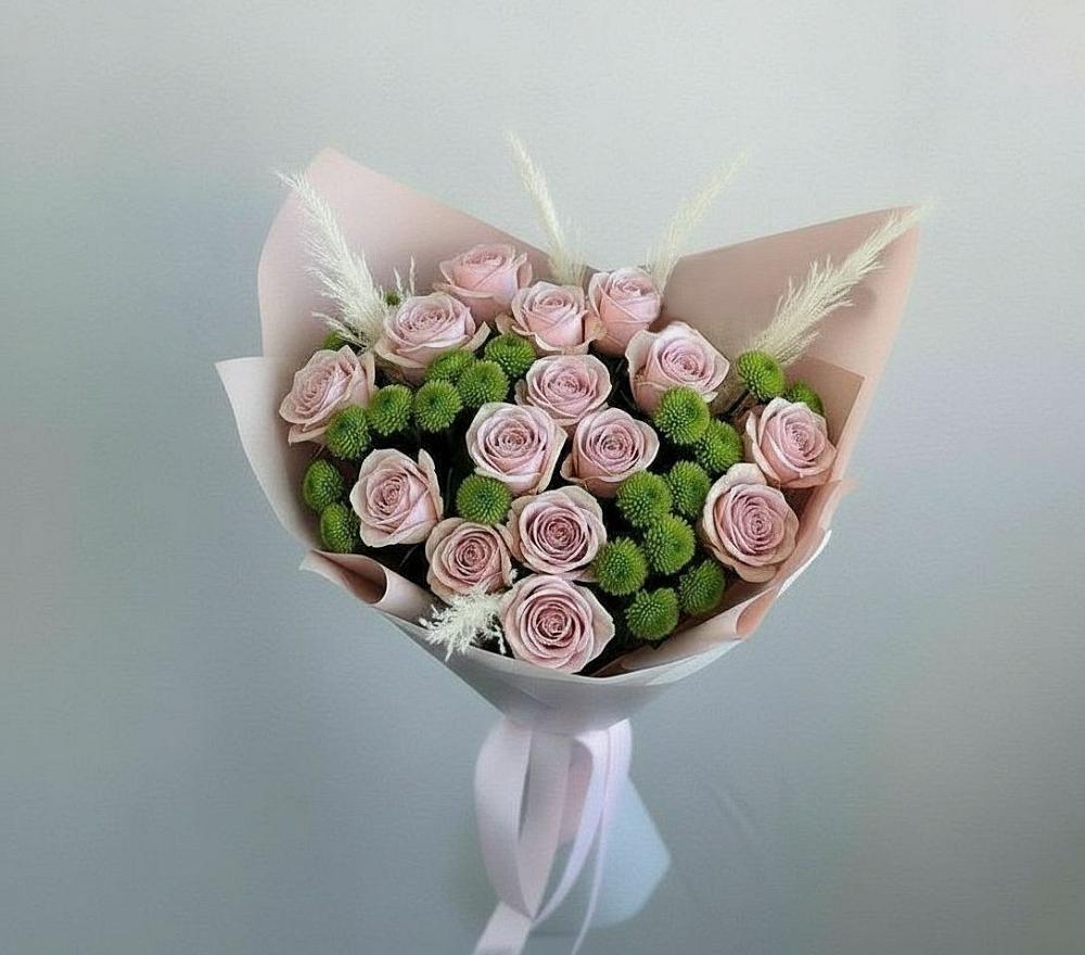 Букет цветов из: Розы и Хризантемы в Усть-Калманке