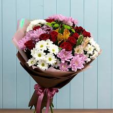 Букет цветов из:  Розы, Хризантемы и Альстромерии в Усть-Калманке