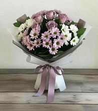 Букет цветов из:  Хризантемы и Розы в Усть-Калманке