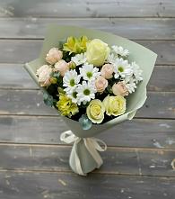 Букет цветов из:  Альстромерии, Розы и Хризантемы #REPLACE_PRED# Усть-Калманке