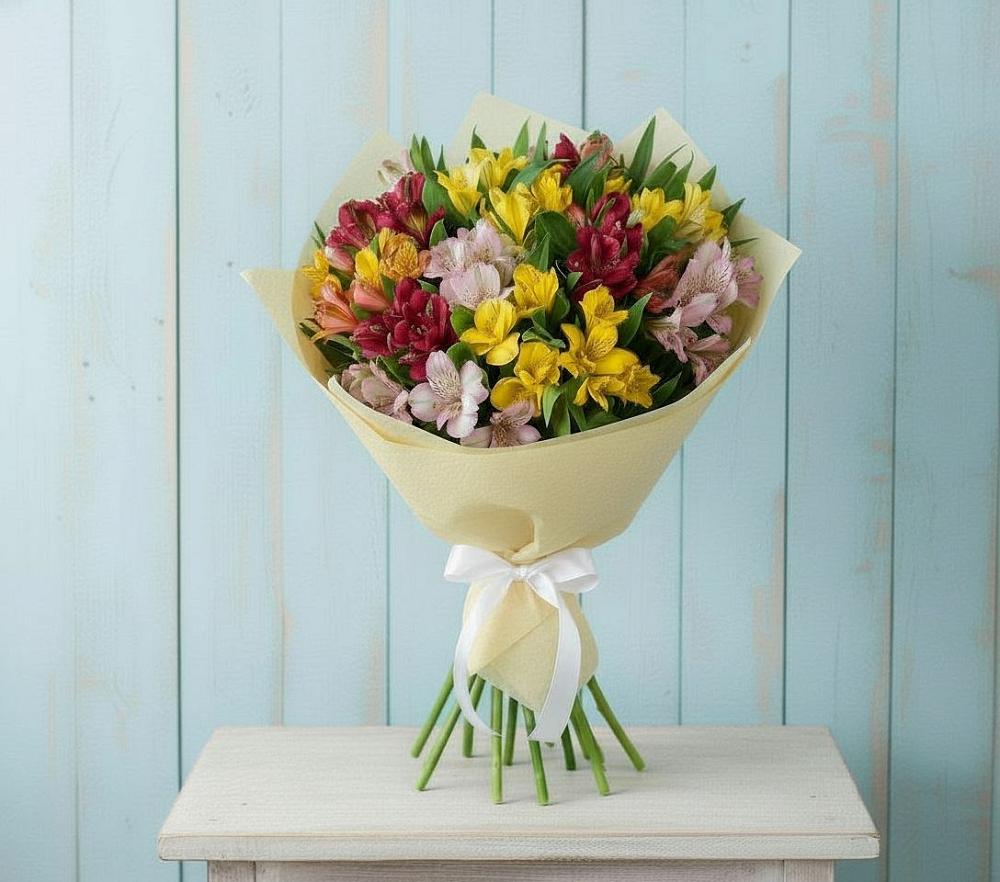 Букет цветов из: Альстромерии в Усть-Калманке