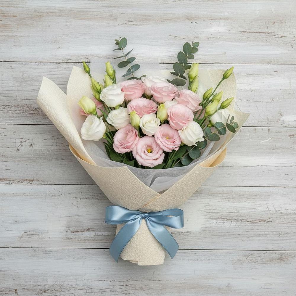 Букет цветов из: Лизиантусы в Усть-Калманке